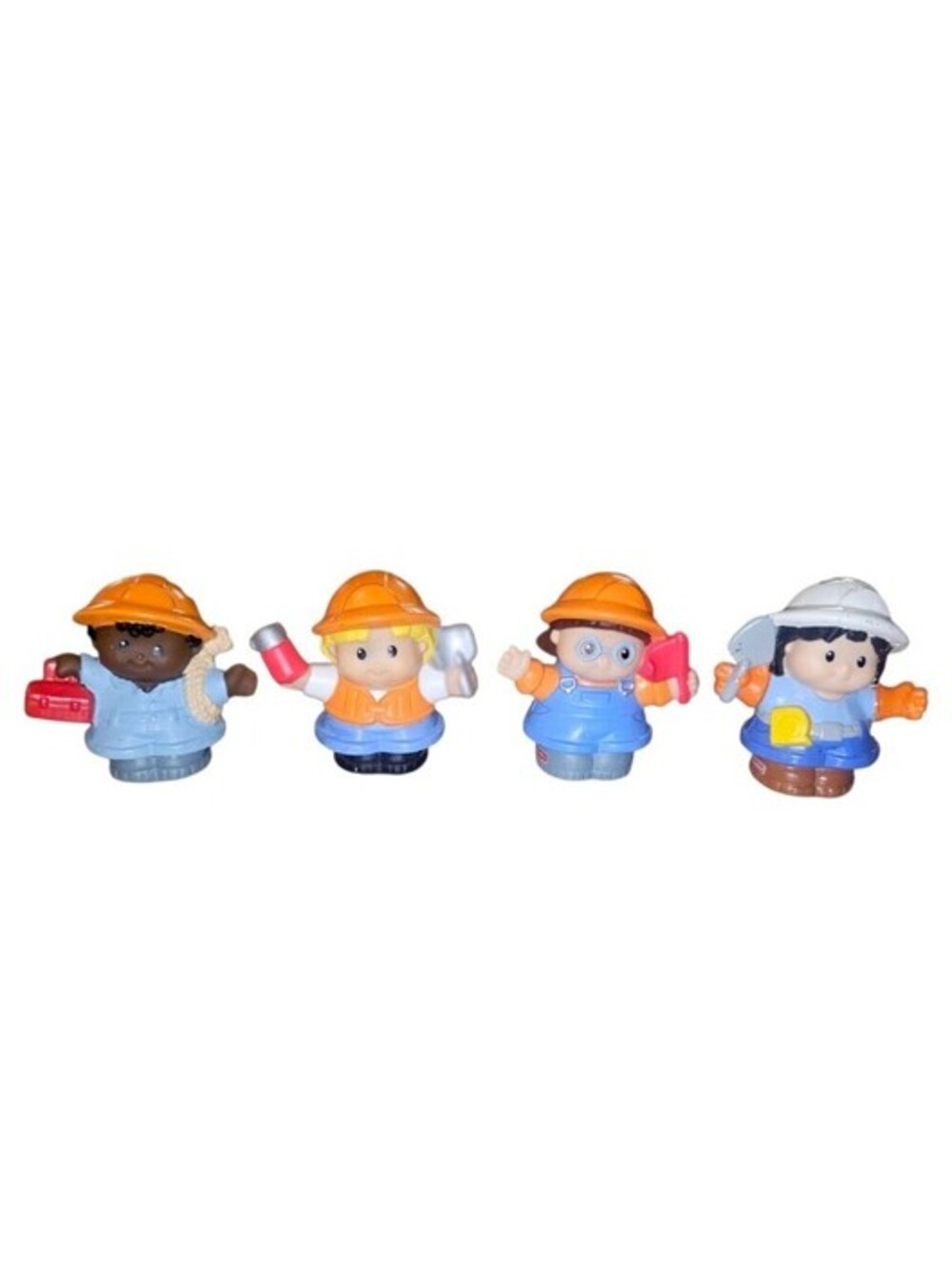 Fisher Price Little People Construction Workers Figurines Set Of 4 Vintage